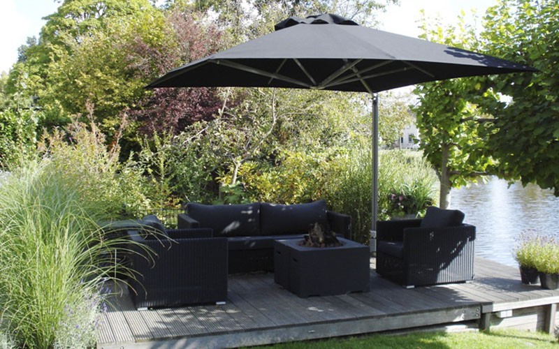 Solero® Prostor tuin parasol met 1 tot 4 doeken aan een mast