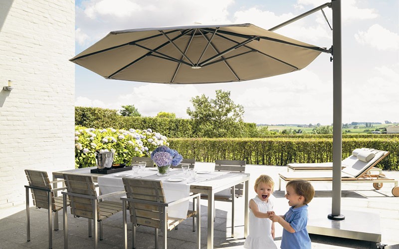 Solero® Prostor tuin parasol met 1 tot 4 doeken aan een mast